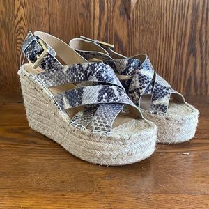 Marc Fisher LTD espadrilles size 6 snake skin Never worn